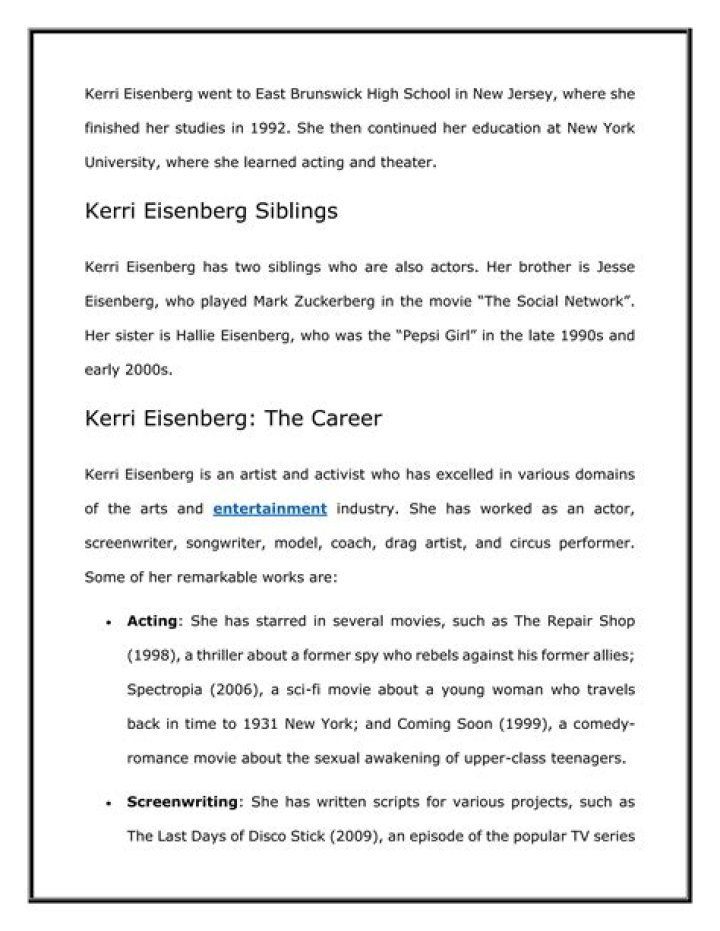 Kerri Eisenberg Biography